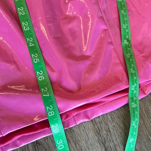 NWT Meshki Pink Jennifer Cut Out Mini Latex Dress Barbiecore Medium - Picture 13 of 13
